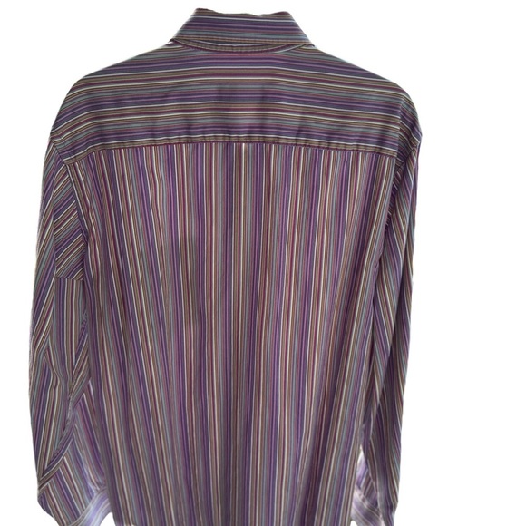 Men's Bugatchi Striped Shirt - Multicolor—Size Large - Picture 3 of 4